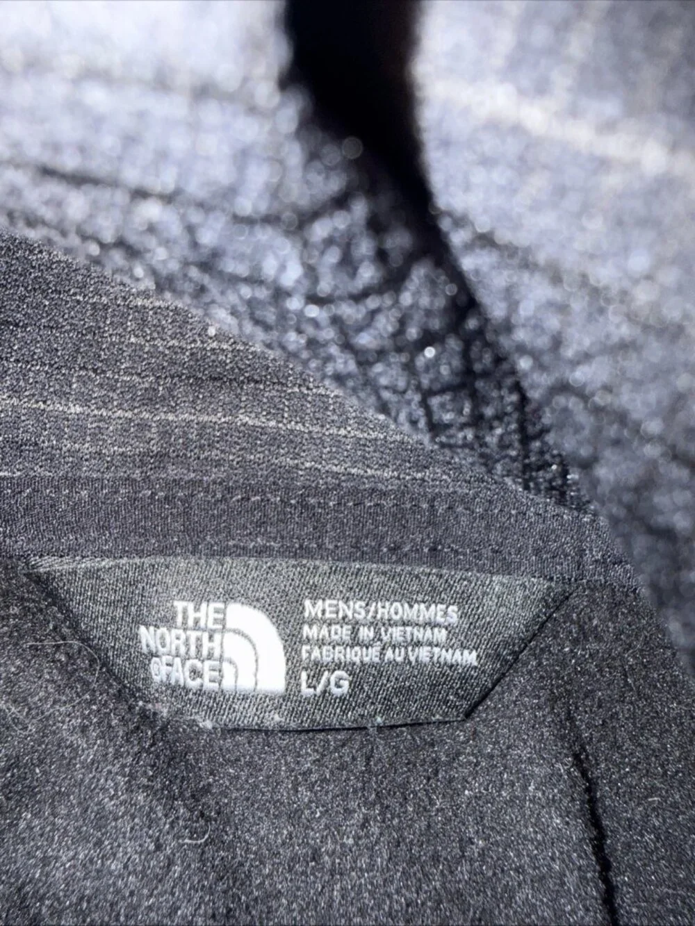 North Face Jacket Men’s Train N Logo Overlay Hooded Black Camouflage Large